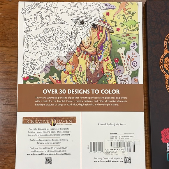 2 Coloring Books Dazzling Dogs & Dog Sugar Skull - Picture 3 of 10